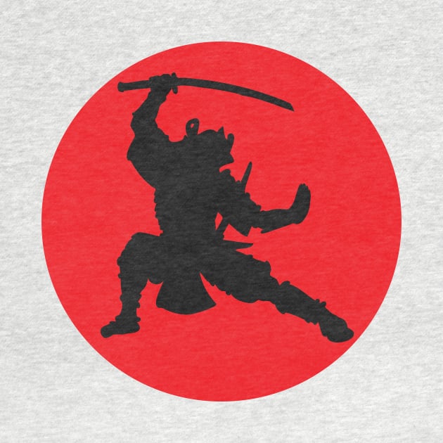 Samurai with Japanese Red Sun by XOZ